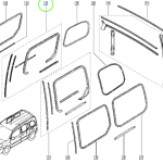 Kit de joints vitres arrière Kangoo II 2 823304443r