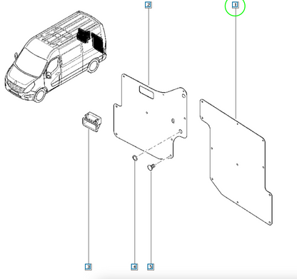 Pièce d'origine Panneau de porte arrière gauche pour Renault Master III 829A12145R