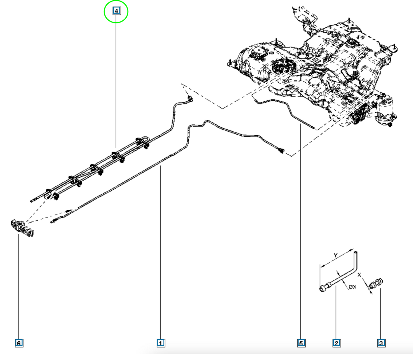 Pièce d'origine Conduite de refroidissement du carburant pour Renault Megane IV 175101042R