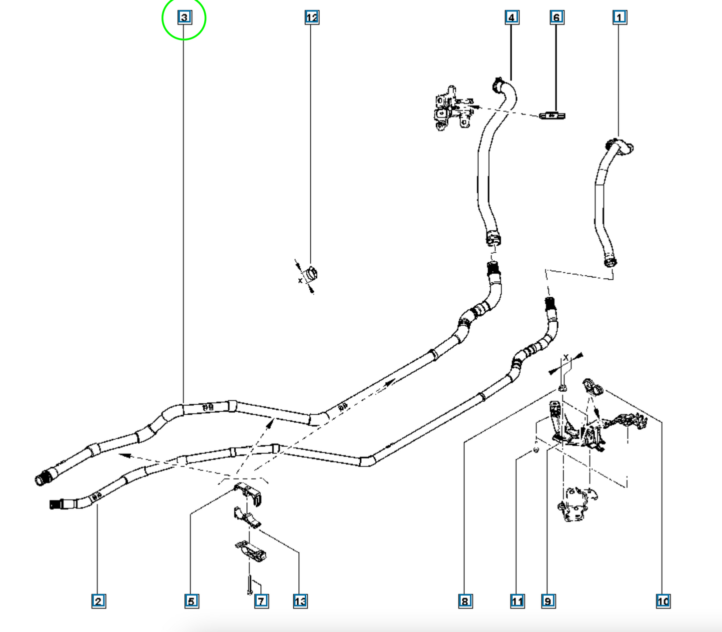 Pièce d'origine Durite de refroidissement pour Renault Twingo III 144604710R