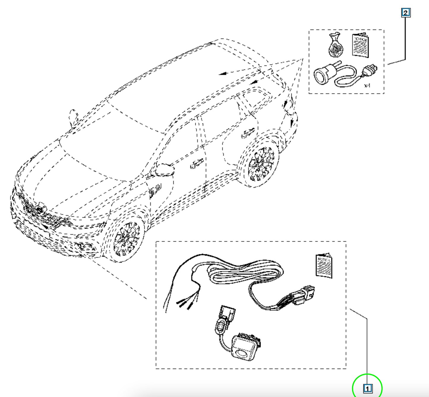 Pièce d'origine Kit caméra de recul pour Renault Koleos II 8201653722