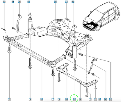 Pièce d'origine Renfort de support de radiateur pour Renault Scenic III 544F00007R