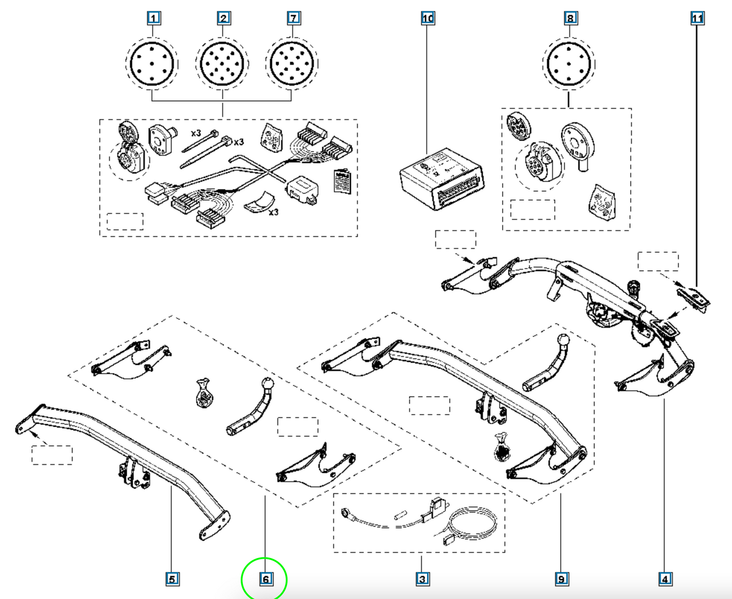 Pièce d'origine Attelage neuf pour Renault Espace V 8201428480