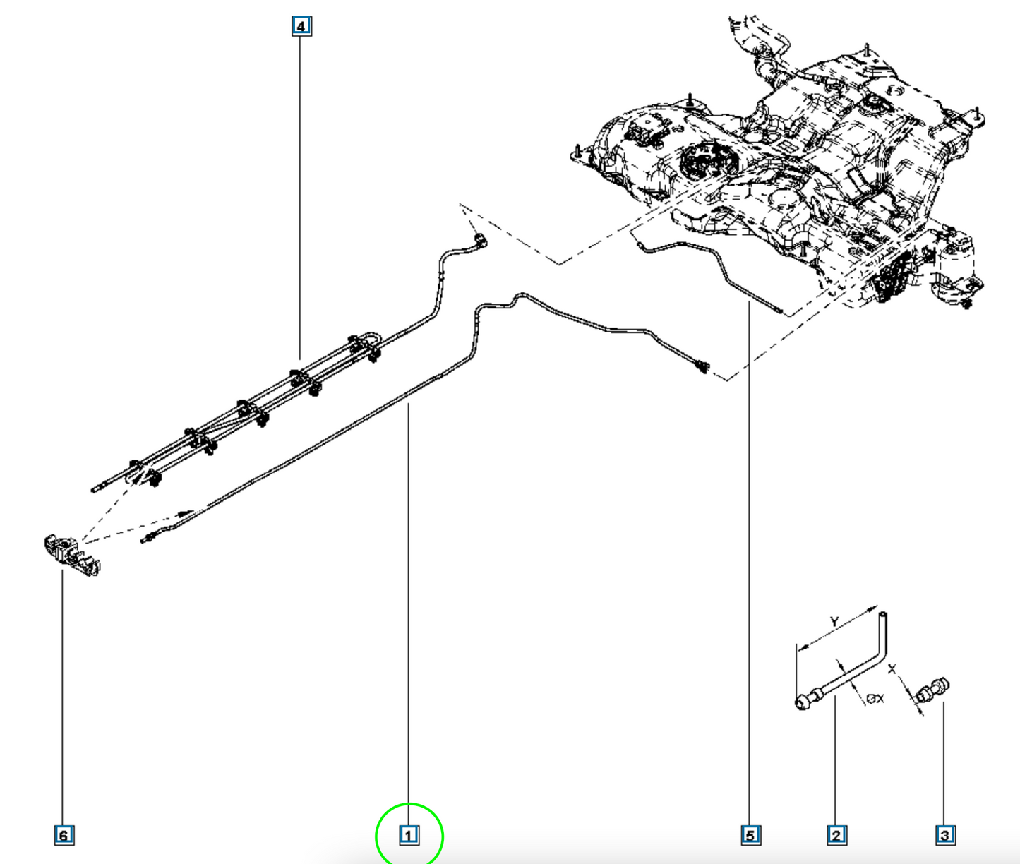 Pièce d'origine Conduite de carburant pour Renault Megane IV 175062954R