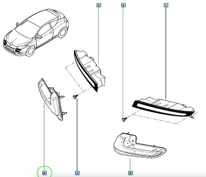 Pièce d'origine Feu LED avant droit pour Renault Mégane III 266006674R