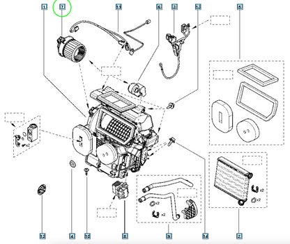 Pièce d'origine Pulseur d'air habitacle pour Renault Captur 272101005R
