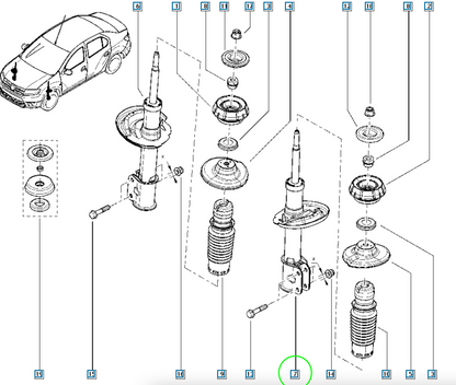 Pièce d'origine Amortisseur avant pour Dacia Sandero 543029600R