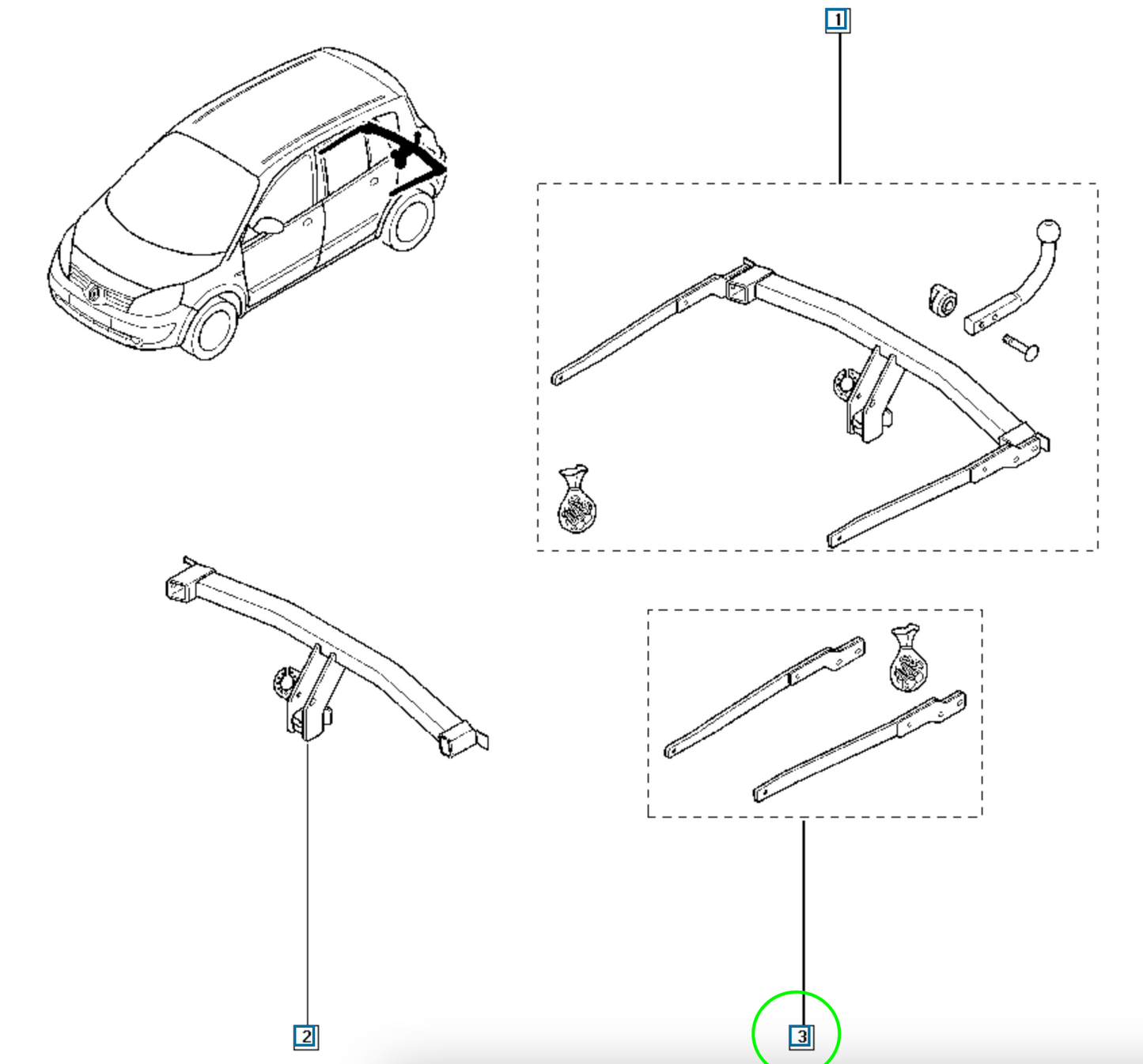 Pièce d'origine Attelage pour Renault Scenic II 7711427560