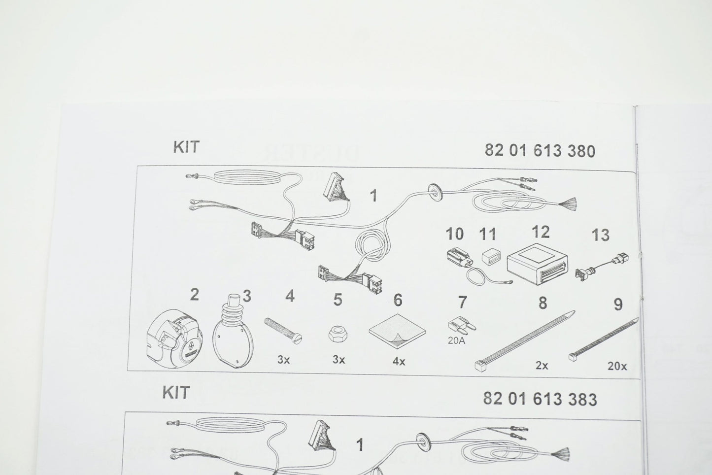 Pièce d'origine Faisceau d'attelage 7 broches pour Dacia Duster 8201613380