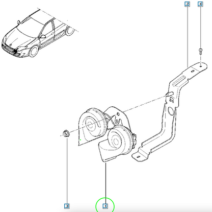 Pièce d'origine Avertisseur sonore pour Renault Laguna III 256106472R