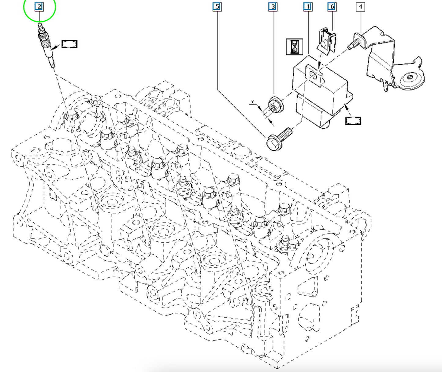 Pièce d'origine Bougie de préchauffage pour Renault Clio III Kangoo II 8200682592