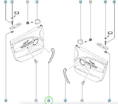 Pièce d'origine Cache de poignée de porte gauche pour Renault Mégane III 809540011R