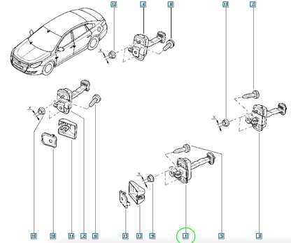 Pièce d'origine Charnière de porte gauche pour Renault Talisman Latitude 804301752R