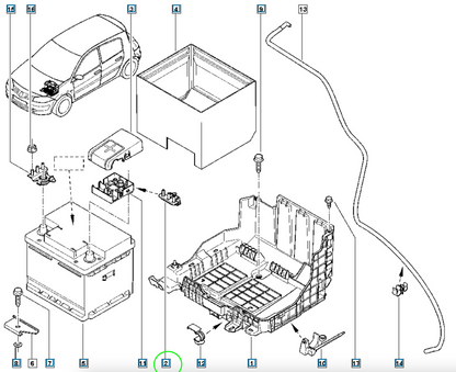 Pièce d'origine Cosse positive de batterie pour Renault Scenic II Mégane II 8200177915