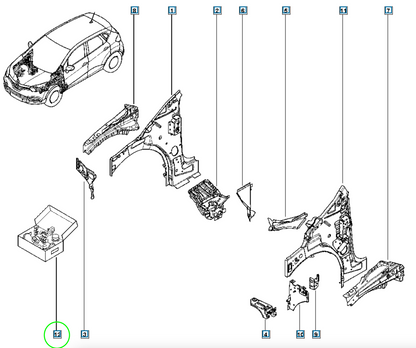 Pièce d'origine Kit de réparation de clips pour Renault Captur 625540620R