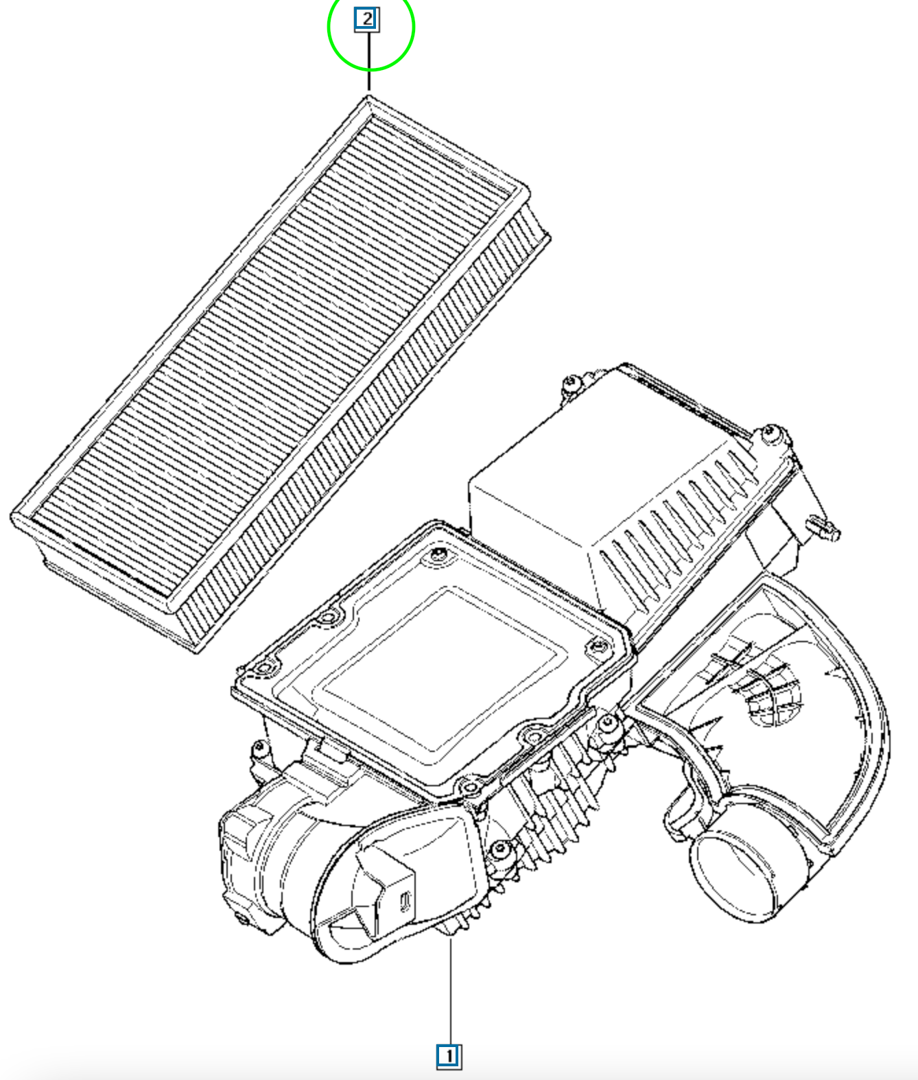 Pièce d'origine Filtre à air pour Renault Laguna III 8200775764