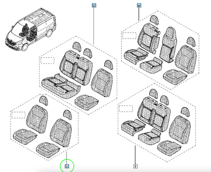 Pièce d'origine Housse de siège avant pour Renault 8201409820