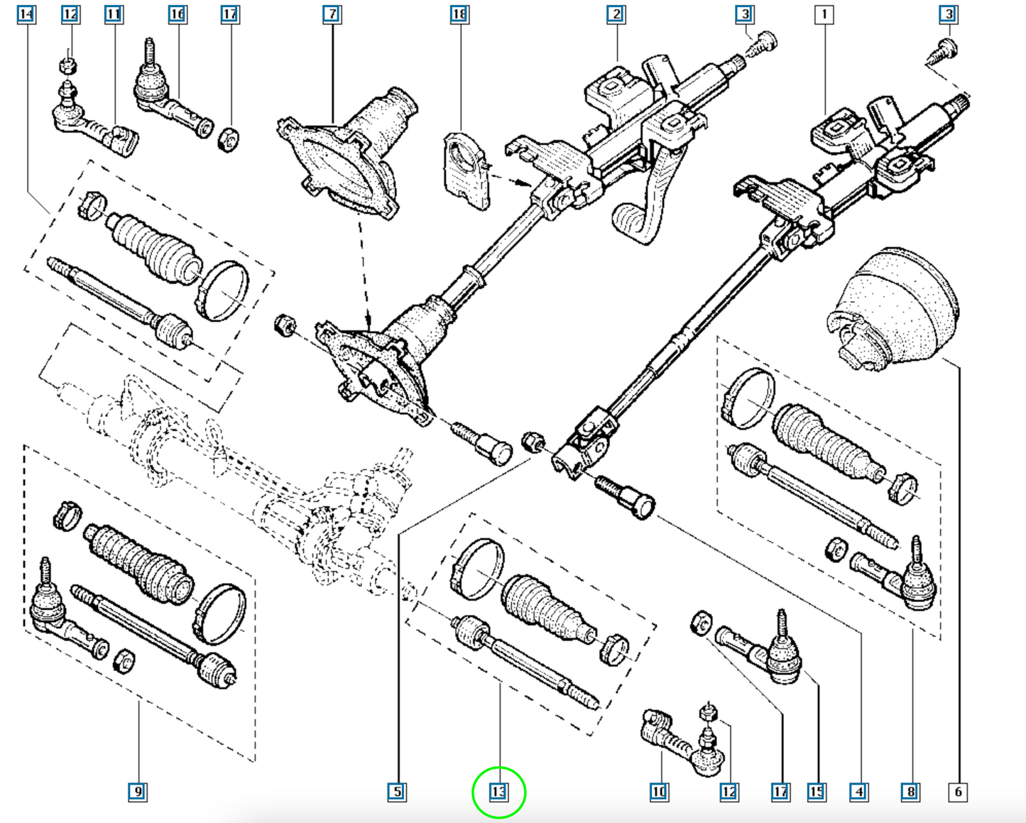 Pièce d'origine Biellette de direction pour Renault Mégane 7701472087