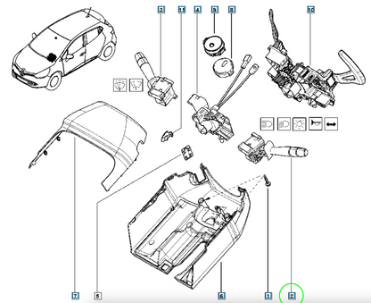 Pièce d'origine Commodo d'éclairage pour Renault Clio IV 8201336961