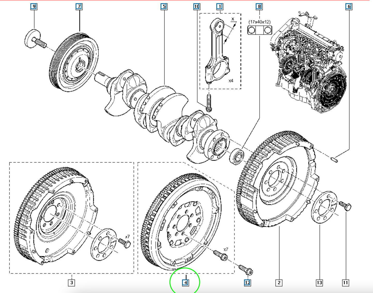 Pièce d'origine Volant moteur pour Renault Clio II 123002685R