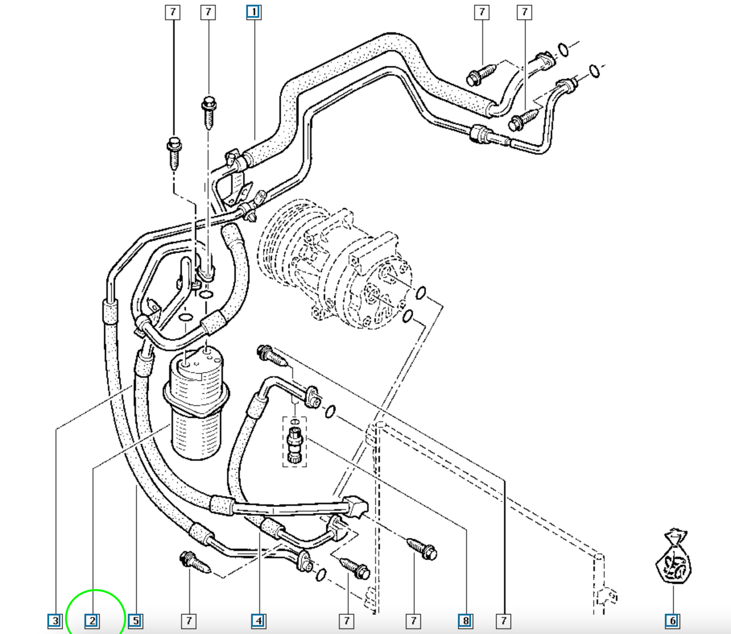 Pièce d'origine Déshydrateur de climatisation pour Renault Trafic II 8200468518