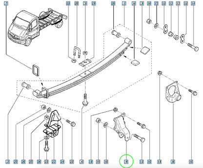 Pièce d'origine Support de ressort à lame arrière pour Renault Mascott Master 7420788984