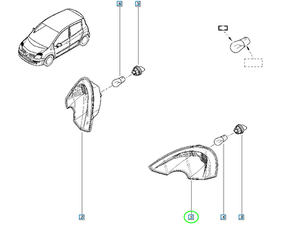 Pièce d'origine Clignotant gauche pour Renault Modus 7701065738