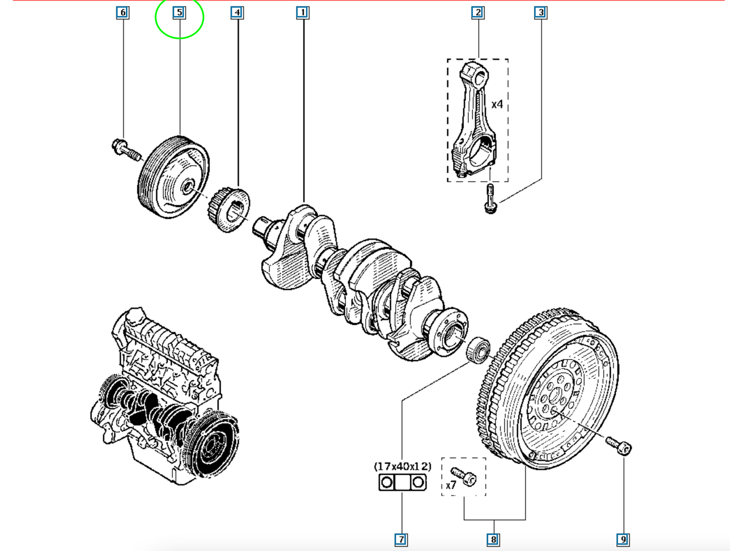 Pièce d'origine Poulie de vilebrequin pour Renault Scenic Laguna Megane 8200523072