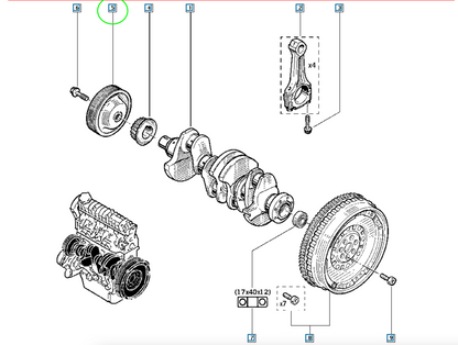 Pièce d'origine Poulie de vilebrequin pour Renault Scenic Laguna Megane 8200523072