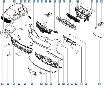 Pièce d'origine Volet d'air de radiateur pour Smart Renault Twingo III 620C42798R