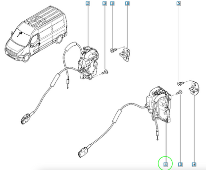 Pièce d'origine Serrure de porte avant gauche pour Renault Master III 805030009R