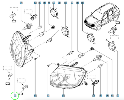 Pièce d'origine Phare droit pour Dacia Duster 260108233R
