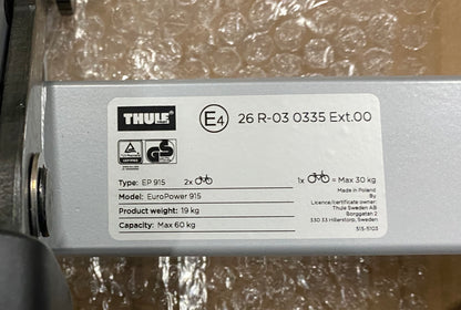 Pièce d'origine Porte-vélos Thule EuroPower 915 pour attelage 7711577333
