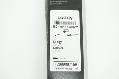 Pièce d'origine Balais d'essuie-glace pour Dacia Lodgy Dokker 288908716R