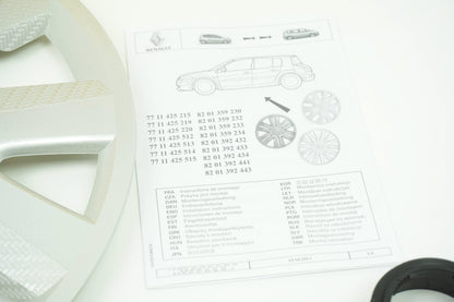 Pièce d'origine Enjoliveur de roue 15 pouces pour Renault 8201392434