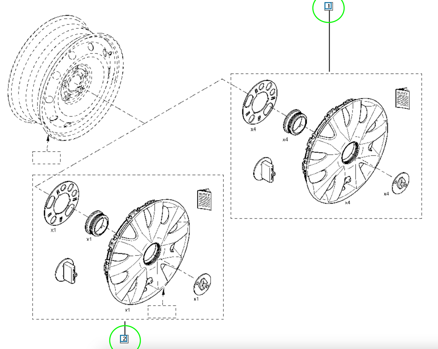 Pièce d'origine Enjoliveur de roue 15 pouces pour Renault 8201392434