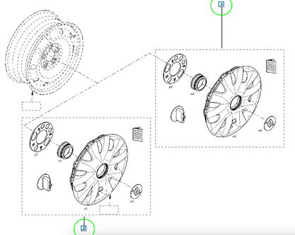 Pièce d'origine Enjoliveur de roue 15 pouces pour Renault 8201392434