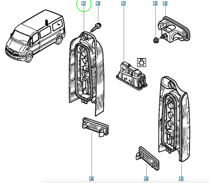 Pièce d'origine Feu arrière droit pour Renault Master II 7700352703