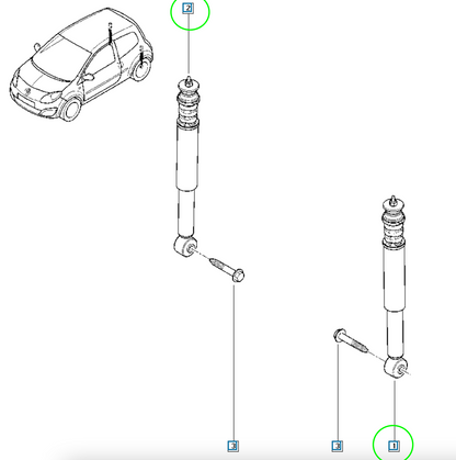 Pièce d'origine Amortisseur arrière pour Renault Twingo II 562109412R