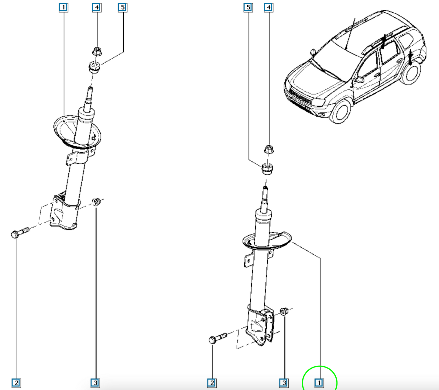 Pièce d'origine Amortisseur arrière pour Dacia Duster 562103964R