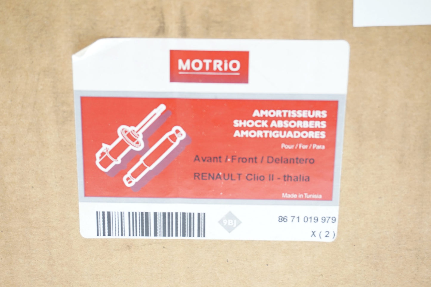 Pièce d'origine Amortisseur avant pour Renault Clio II Thalia 8671019979
