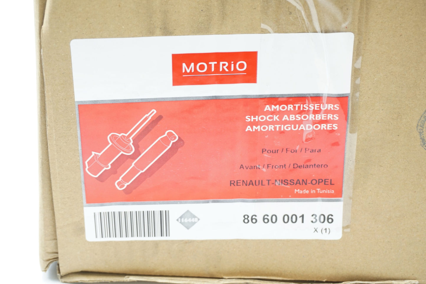 Pièce d'origine Amortisseur avant pour Renault Trafic Opel Vivaro Nissan Primastar 8660001306