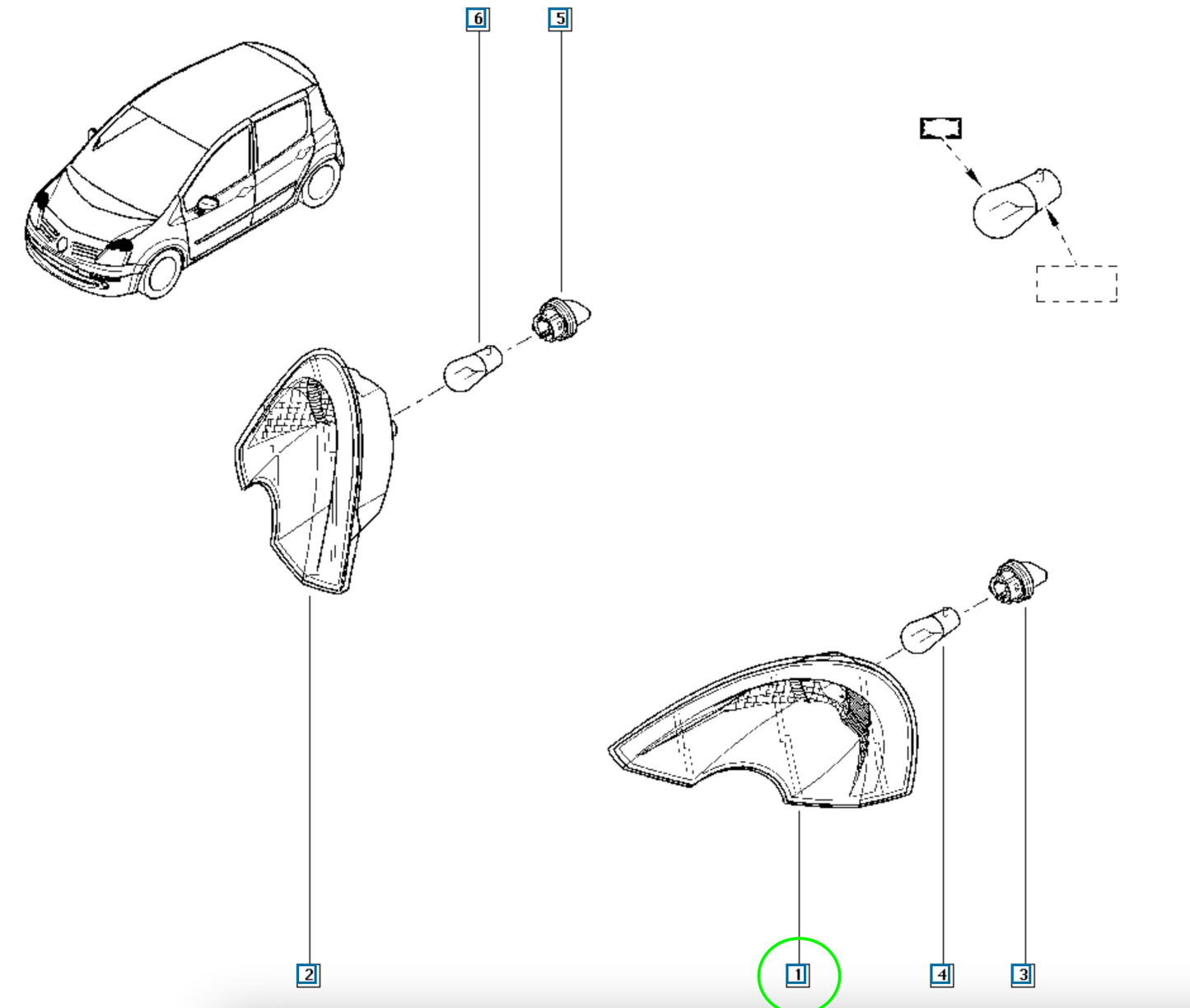 Pièce d'origine Clignotant gauche pour Renault Modus 8200267913