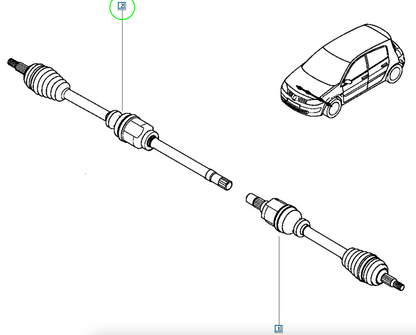 Pièce d'origine Arbre de transmission avant droit pour Renault Megane Grand Scenic II 8201187713