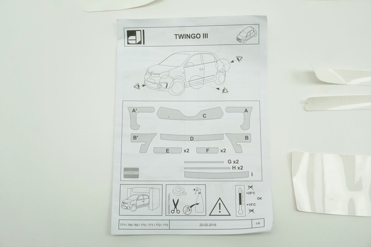 Pièce d'origine Kit de films de protection pour Renault Twingo III phase 2 7711788768