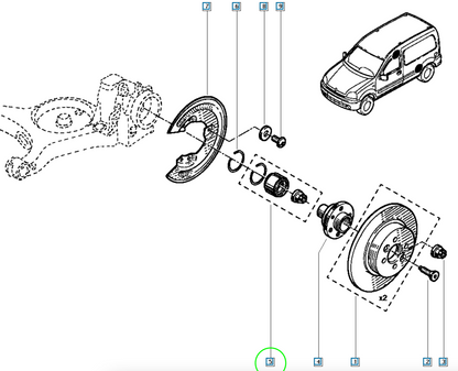 Pièce d'origine Roulement de roue avant pour Renault Clio Kangoo Scenic 7701206771