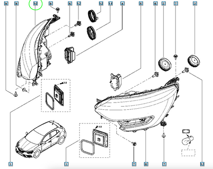 Pièce d'origine Phare avant droit pour Renault Megane IV 260100141R