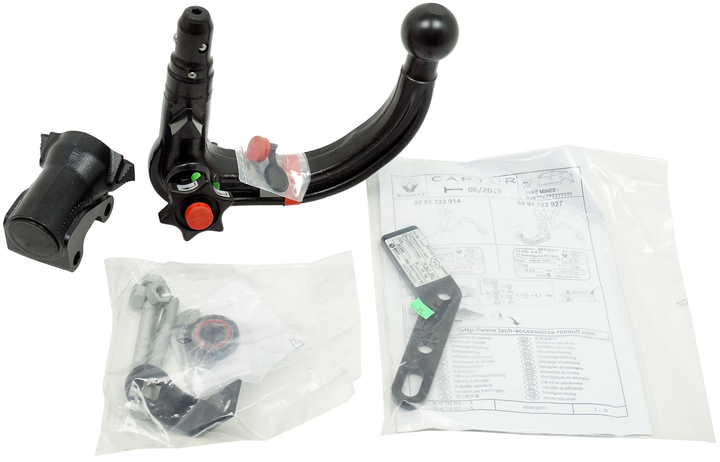 Pièce d'origine Kit de montage avec boule d'attelage pour Renault Captur II 8201722927