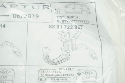 Pièce d'origine Kit de montage avec boule d'attelage pour Renault Captur II 8201722927