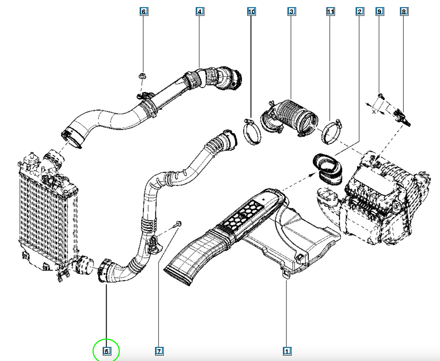 Pièce d'origine Conduit d'air pour Renault Scenic IV 144602753R